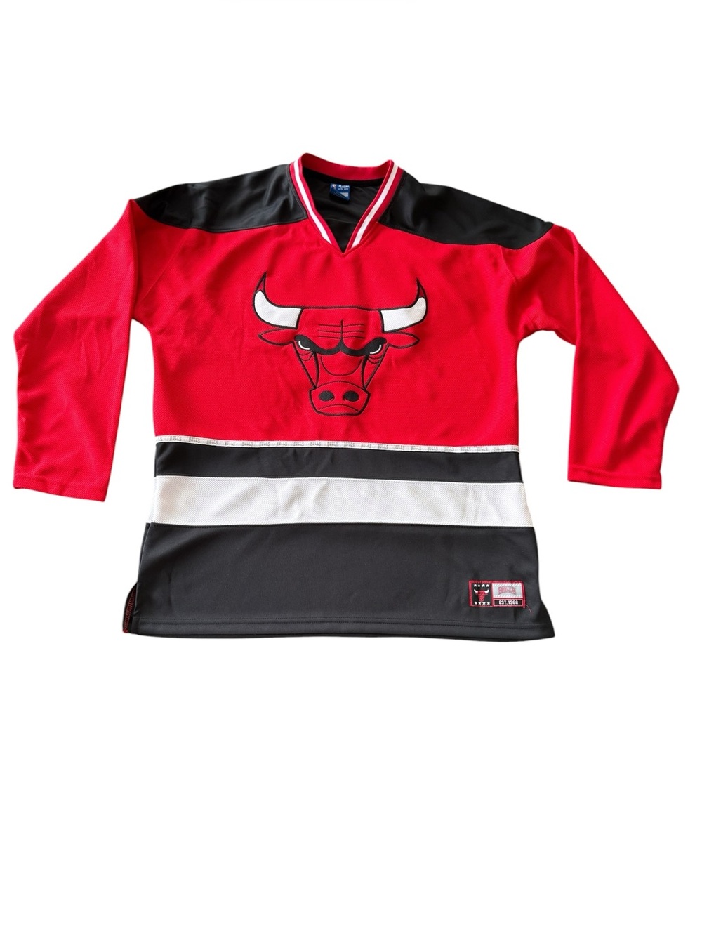 Chicago Bulls Ultra Game Hockey Jersey Red Black Mens Small Y2K NBA